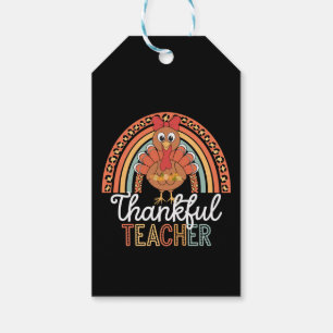Dankbare Leraar Gezegende Thanksgiving School Cadeaulabel