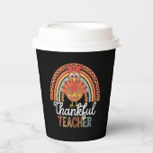 Dankbare Leraar Gezegende Thanksgiving School Papieren Bekers (Voorkant)