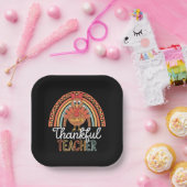 Dankbare Leraar Gezegende Thanksgiving School Papieren Bordje (Feest)