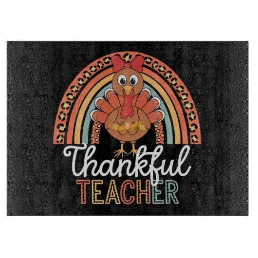 Dankbare Leraar Gezegende Thanksgiving School Snijplank (Voorkant)