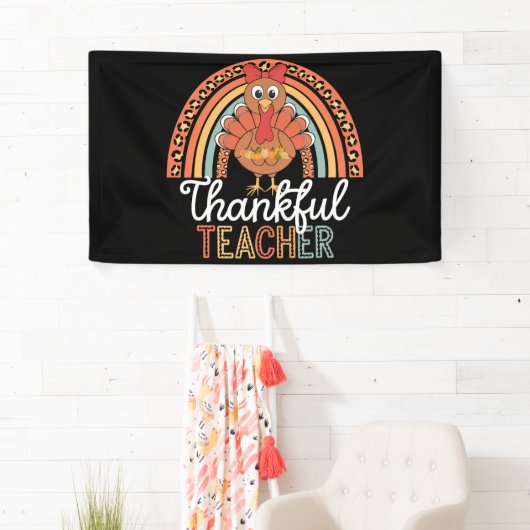 Dankbare Leraar Gezegende Thanksgiving School Spandoek (Insitu)