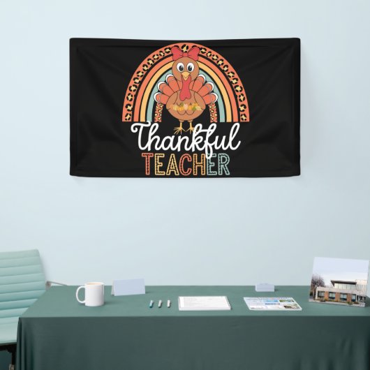 Dankbare Leraar Gezegende Thanksgiving School Spandoek (Beurs)