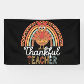 Dankbare Leraar Gezegende Thanksgiving School Spandoek (Horizontaal)