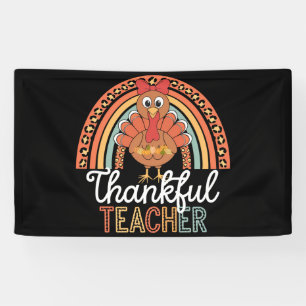 Dankbare Leraar Gezegende Thanksgiving School Spandoek