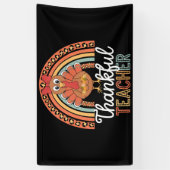 Dankbare Leraar Gezegende Thanksgiving School Spandoek (Verticaal)