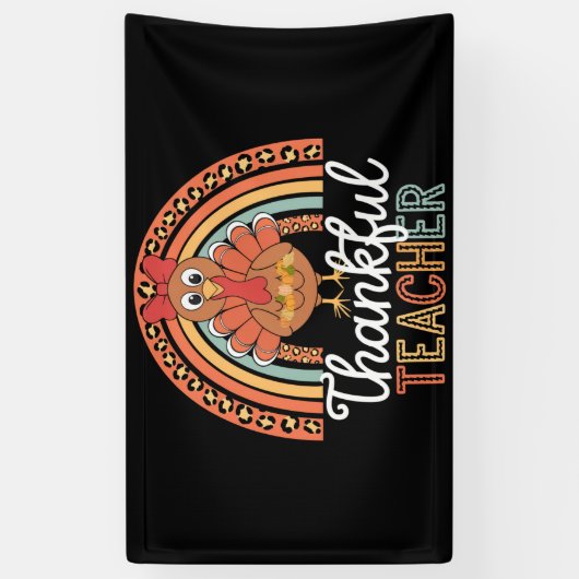 Dankbare Leraar Gezegende Thanksgiving School Spandoek (Verticaal)