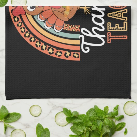 Dankbare Leraar Gezegende Thanksgiving School Theedoek (Gevouwen)