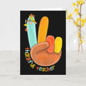 Dankbare Leraar Grappige Thanksgiving Vrede Hand S Kaart (Gele Bloem)