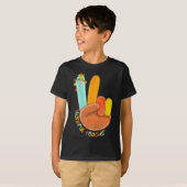 Dankbare Leraar Grappige Thanksgiving Vrede Hand S T-shirt (Voorkant volledig)