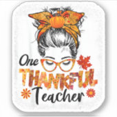 dankbare leraar herfst Thanksgiving rommelig Sticker (Voorkant)