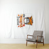 dankbare leraar herfst Thanksgiving rommelig Wandkleed (In Situ (horizontaal))