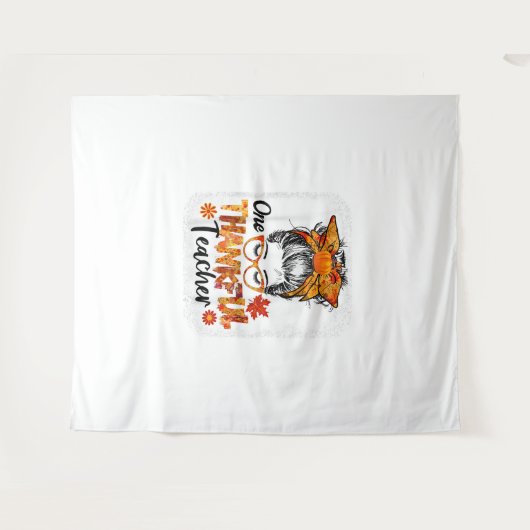 dankbare leraar herfst Thanksgiving rommelig Wandkleed (Voorkant (horizontaal))