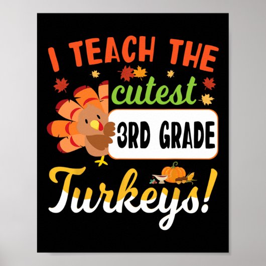 Dankbare Leraar Ik Onderwijs De Schattigste 3e Kla Poster (Voorkant)