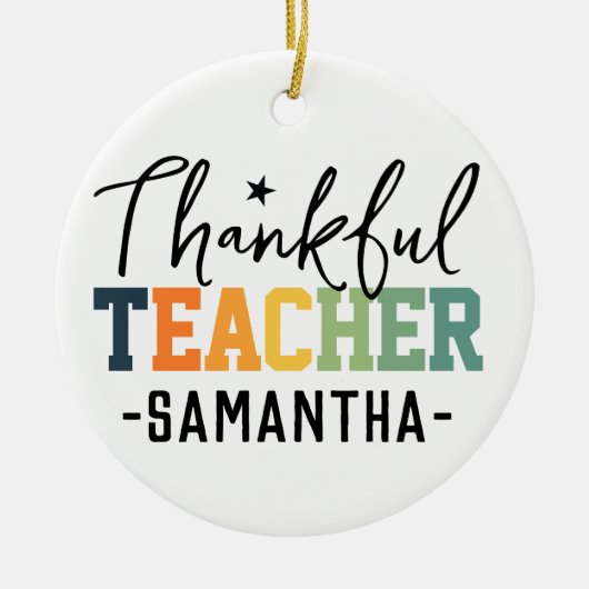 Dankbare leraar kerstversiering, Kerstcadeau Keramisch Ornament (Voorkant)