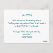 Dankbare Libel Hartelijk Dank Briefkaart (Achterkant)