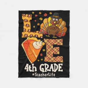 Dankbare Liefde 4e Klas Leraar Kalkoen Herfst Fleece Deken