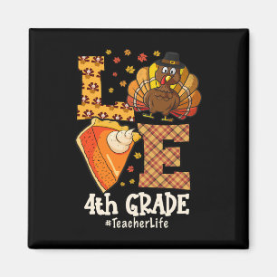 Dankbare Liefde 4e Klas Leraar Kalkoen Herfst Magneet