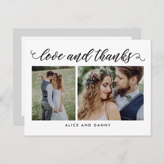 Dankbare Liefde Bewerkbare KLEUR Dank u Briefkaart (Voorkant / Achterkant)