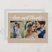 Dankbare Liefde Dank je Briefkaart Kraft (Voorkant / Achterkant)