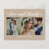 Dankbare Liefde Dank je Briefkaart Kraft (Voorkant)