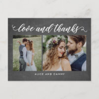 Dankbare Liefde Dank u Briefkaart schoolbord