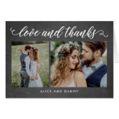 Dankbare Liefde Trouwen Dank u Card Chalk (Voorkant Horizontaal)