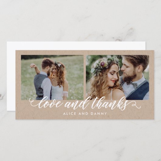 Dankbare Liefde Trouwen Dank u kaarten (Voorkant / Achterkant)