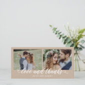 Dankbare Liefde Trouwen Dank u kaarten (Staand voorkant)