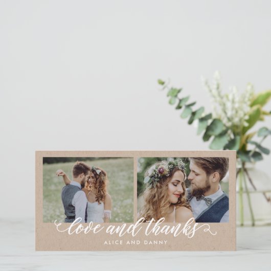 Dankbare Liefde Trouwen Dank u kaarten (Staand voorkant)