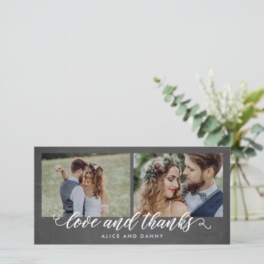 Dankbare Liefde Trouwen Dank u kaarten (Staand voorkant)