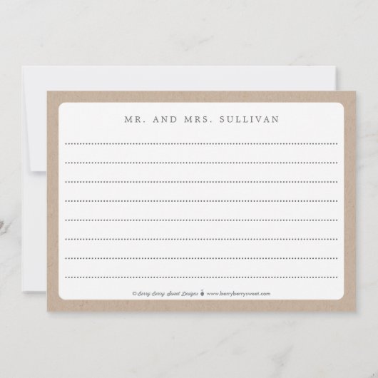 Dankbare Liefde Trouwfoto Dank u Card Kraft Bedankkaart (Achterkant)