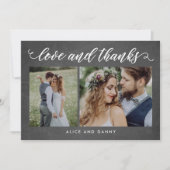 Dankbare Liefde Trouwfoto Dank u kaart krijt (Voorkant)