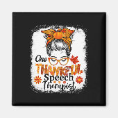 Dankbare logopedist Herfst Thanksgiving Messy Magneet (Voorkant)