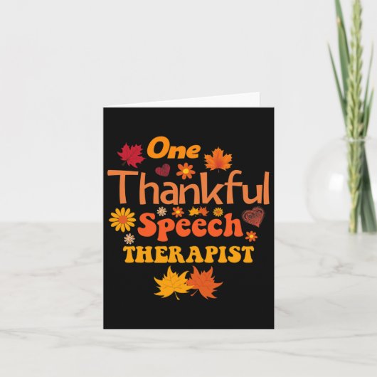 Dankbare logopedist Herfst Thanksgiving voor WO Kaart (Voorkant)