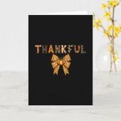 Dankbare Luipaard Boog Pompoen Herfst Kleding Voor Kaart (Gele Bloem)