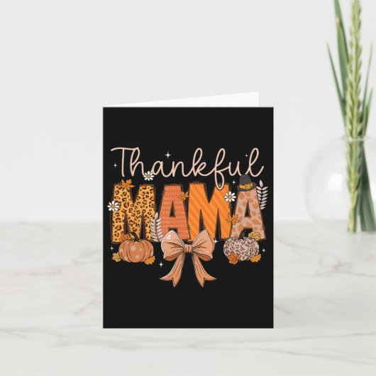 Dankbare Mama Coquette Bows Mama Herfst Thanksgivi Kaart (Voorkant)