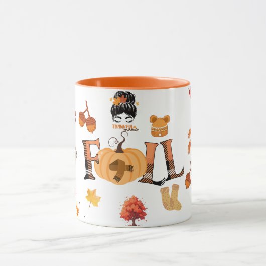 Dankbare Mama Herfst Mok – Gezellige Herfst Pompoe (Midden)