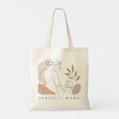 Dankbare Mama Minimalistische Boho Moeder en Baby Tote Bag (Achterkant)