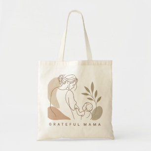Dankbare Mama Minimalistische Boho Moeder en Baby Tote Bag