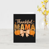 Dankbare Mama Pompoen Herfst Coquette Strik Thanks Kaart (Gele Bloem)