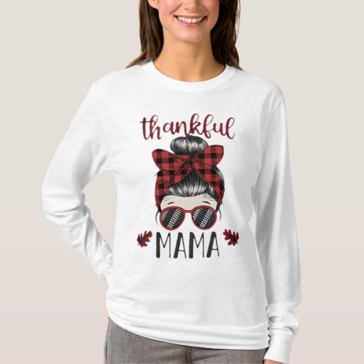 Dankbare Mama Thanksgiving T-shirt (Voorkant)