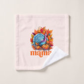 Dankbare Mama Turkije en herfst bladeren gebladert Bad Handdoek (Wasdoekje)