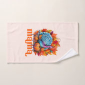 Dankbare Mama Turkije en herfst bladeren gebladert Bad Handdoek (Handdoek)