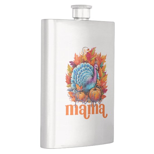 Dankbare Mama Turkije en herfst bladeren gebladert Flacon (Rechts)