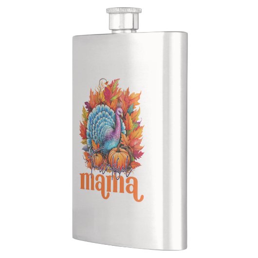 Dankbare Mama Turkije en herfst bladeren gebladert Flacon (Links)