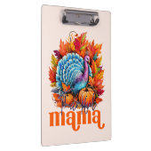 Dankbare Mama Turkije en herfst bladeren gebladert Klembord (Rechts)