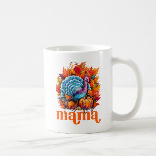 Dankbare Mama Turkije en herfst bladeren gebladert Koffiemok