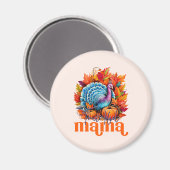 Dankbare Mama Turkije en herfst bladeren gebladert Magneet (Voorkant / Achterkant)