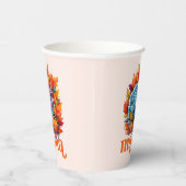 Dankbare Mama Turkije en herfst bladeren gebladert Papieren Bekers (Rechts)