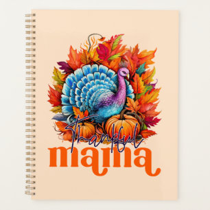 Dankbare Mama Turkije en herfst bladeren gebladert Planner